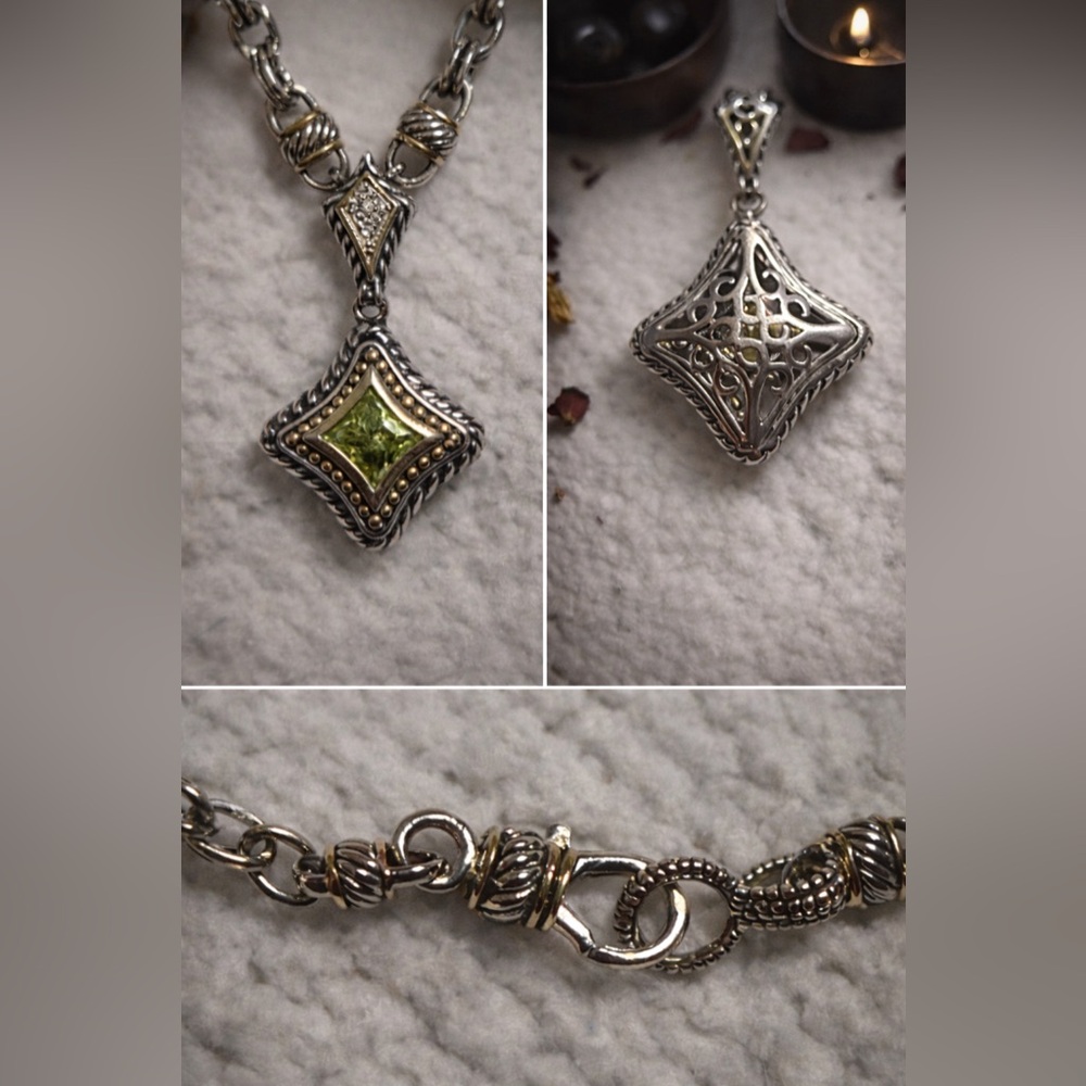 SOLD ON ANOTHER PLATFORM Peridot Amulet Choker Pendant - Picture 3 of 3